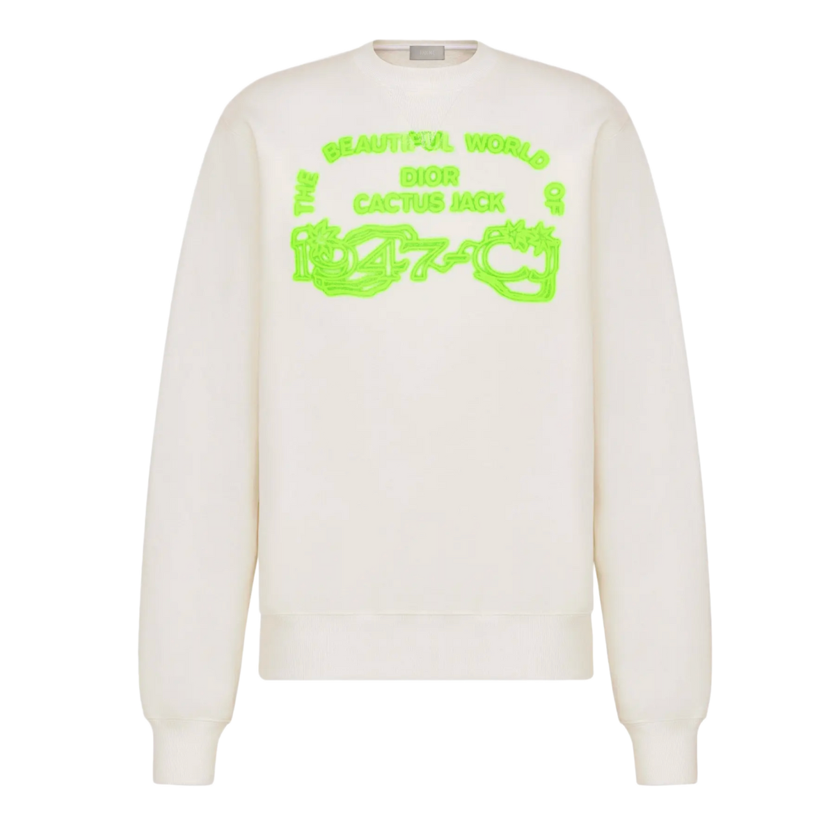 Dior x Cactus Jack 'Beautiful World' White Crewneck