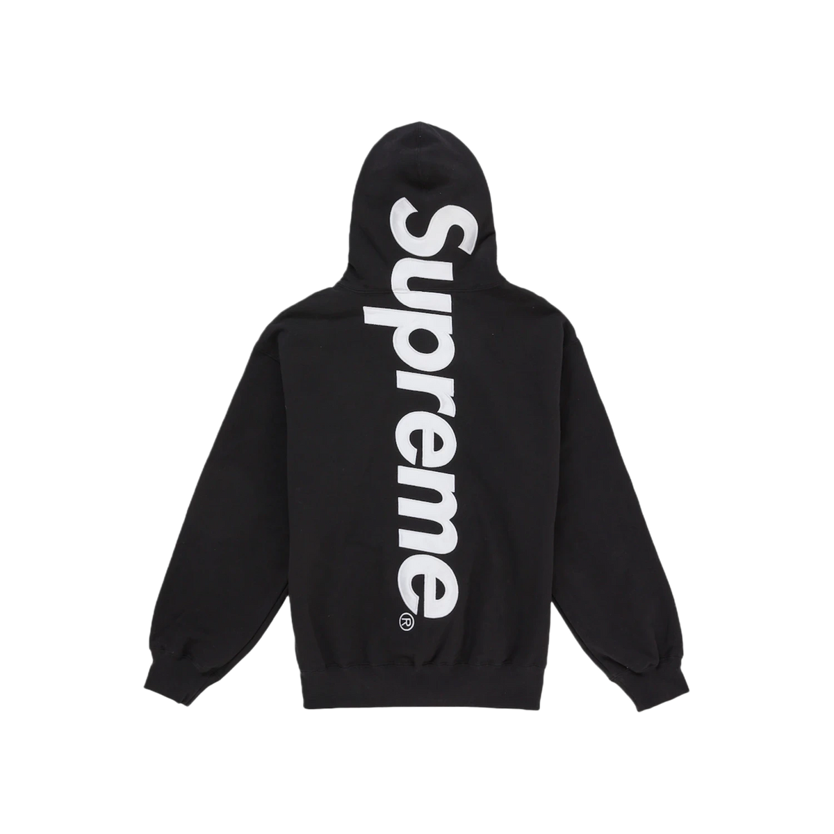 Supreme Satin Applique Hooded Sweatshirt (SS26) Black