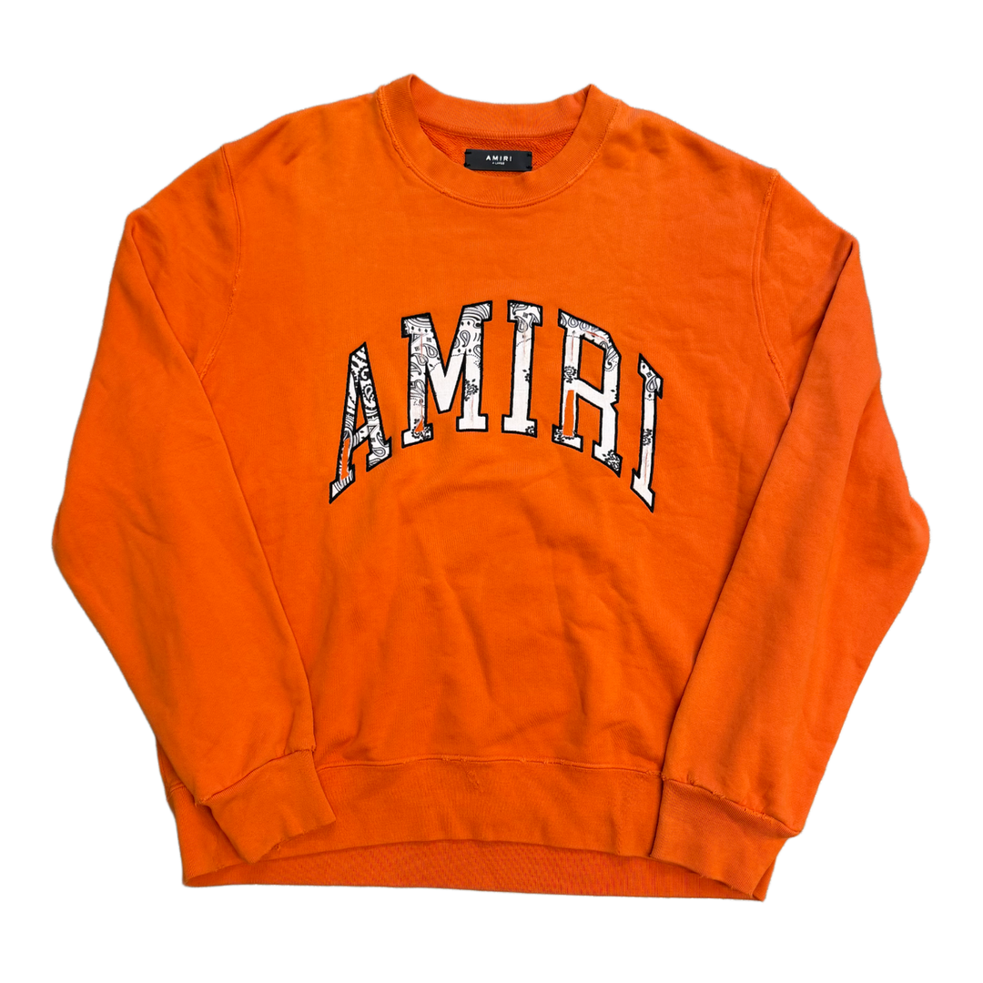 Amiri 'Bandana Logo' Orange Crewneck