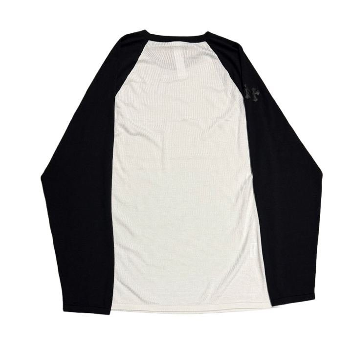 Chrome Hearts '3 Cross' White/Black Silk Longsleeve Tee