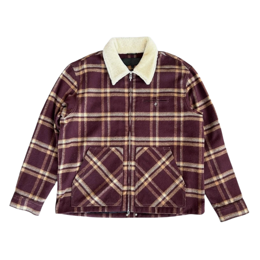 Chrome Hearts 'Red/Beige' Plaid Sherpa Jacket