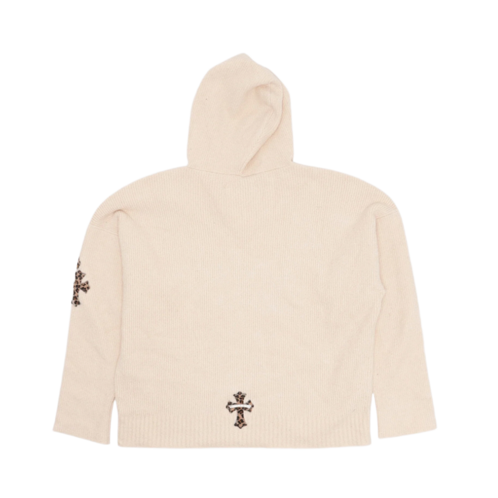 Chrome Hearts 'Leopard Cross Patch' Cream Hooded Sweater