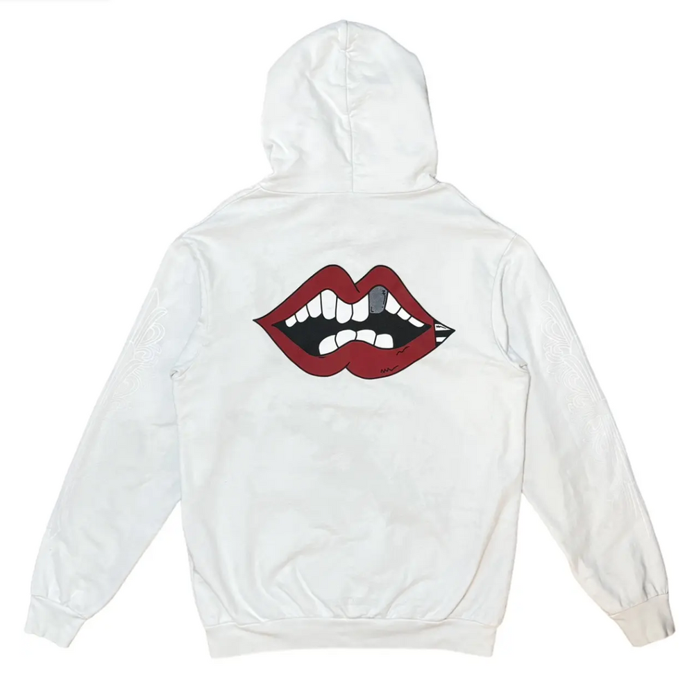 Chrome Hearts Matty Boy 'Lips' Horseshoe Logo White Hoodie
