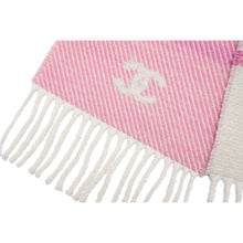 Chanel 'Pink/Ecru' Cashmere Fringe Scarf