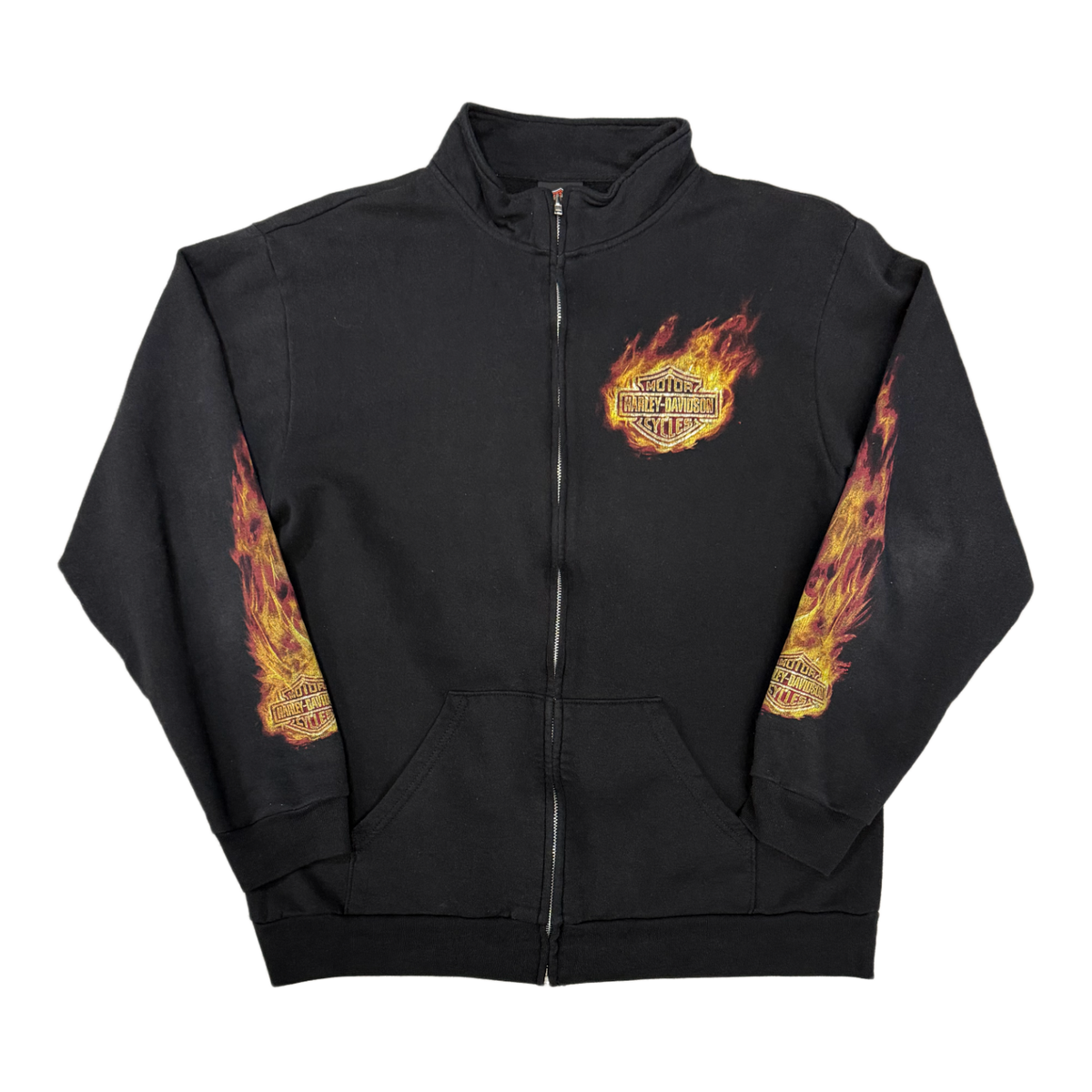 Harley Davidson 'Six Bends' Black Vintage Zip