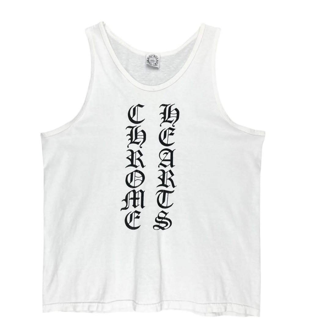 Chrome Hearts Vintage 'Vertical Logo' White Tank Top