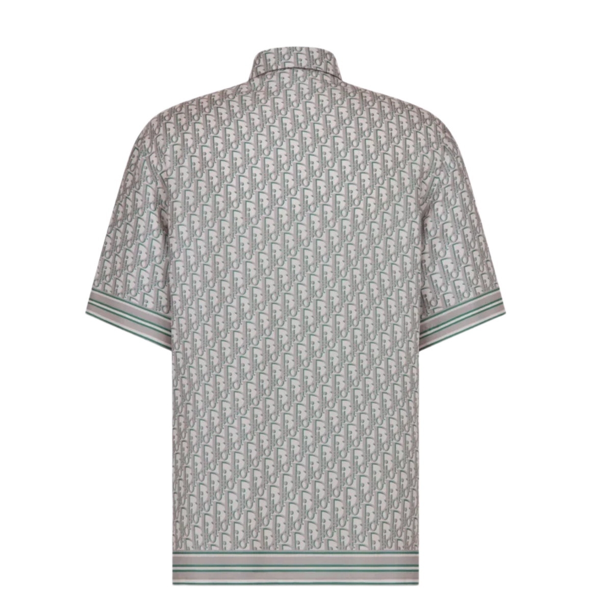Dior 'White/Grey/Green' Oblique Silk Button Up Shirt