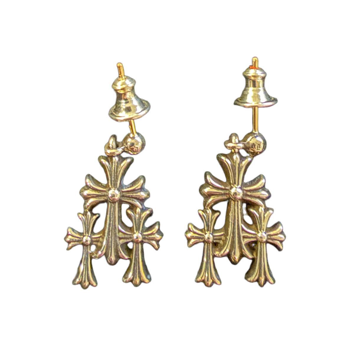 Chrome Hearts 'Silver' Triple Cross Earrings Set