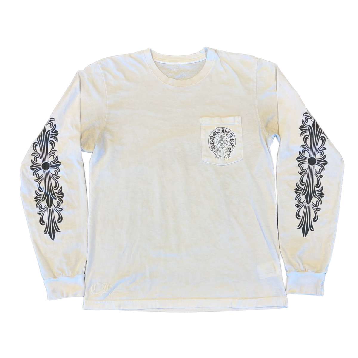 Chrome Hearts 'White' Los Angeles Horseshoe Floral Longsleeve