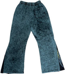 Bossi 'Plant Stem' Rhinestone Blue Flare Sweatpants