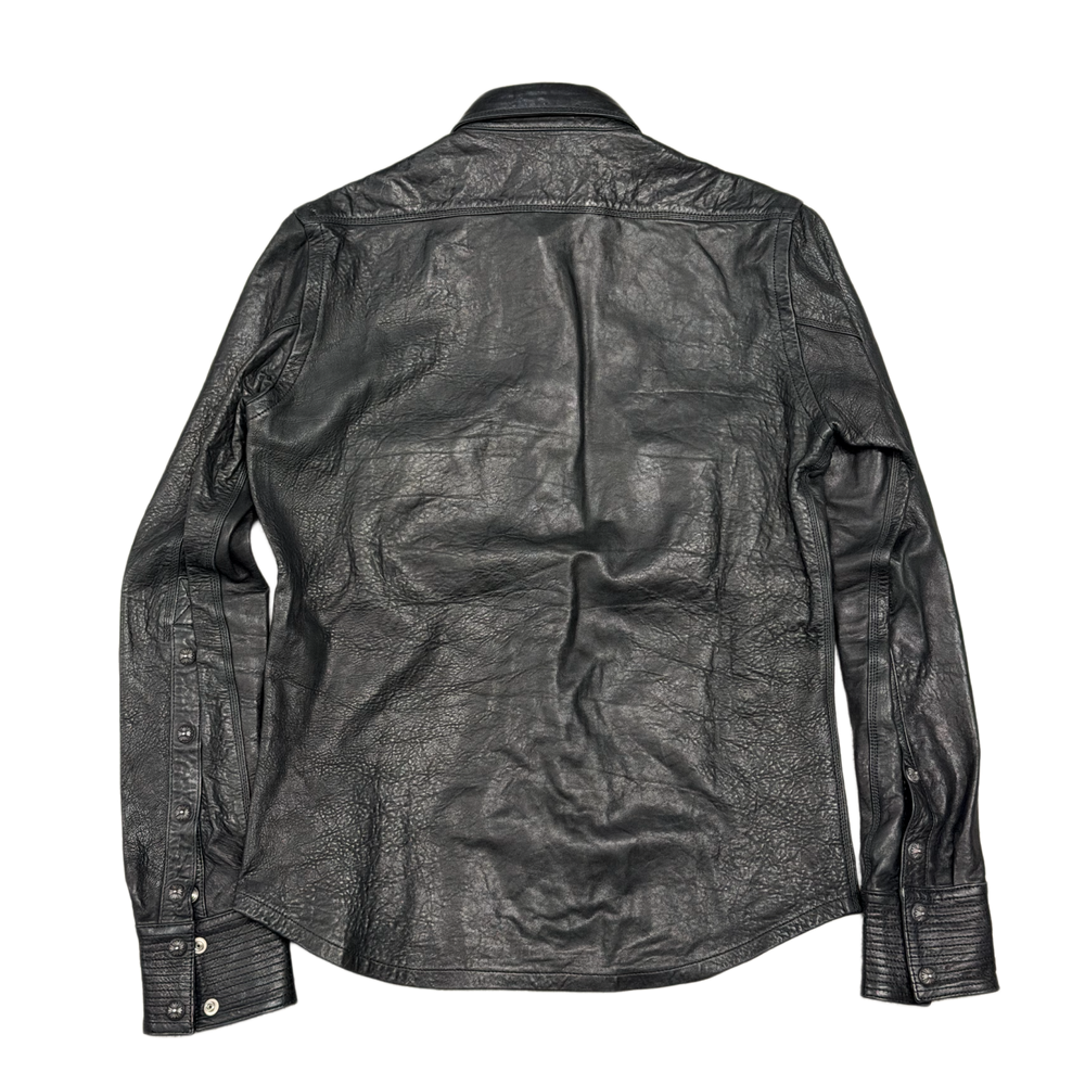 Chrome Hearts 'Black' Leather Button Up Over Shirt