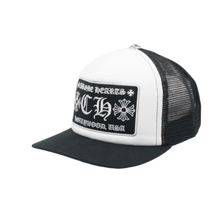 Chrome Hearts CH Hollywood Black White Trucker Hat