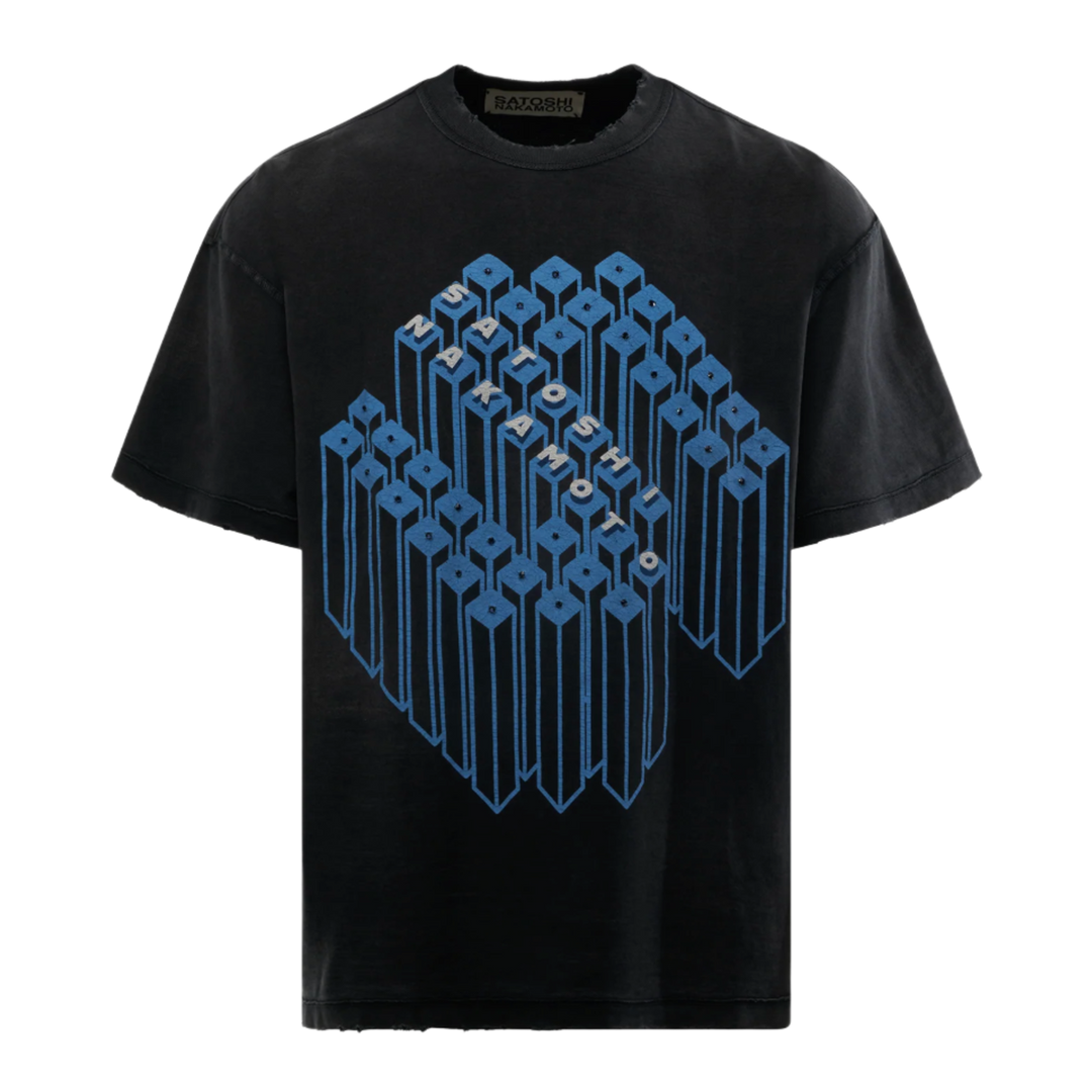 Satoshi Nakamoto 'Gridlock' Black Tee