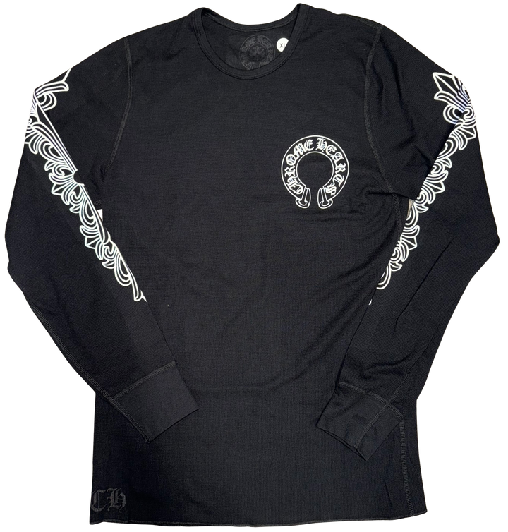 Chrome Hearts 'Black Horseshoe' Floral Thermal Shirt