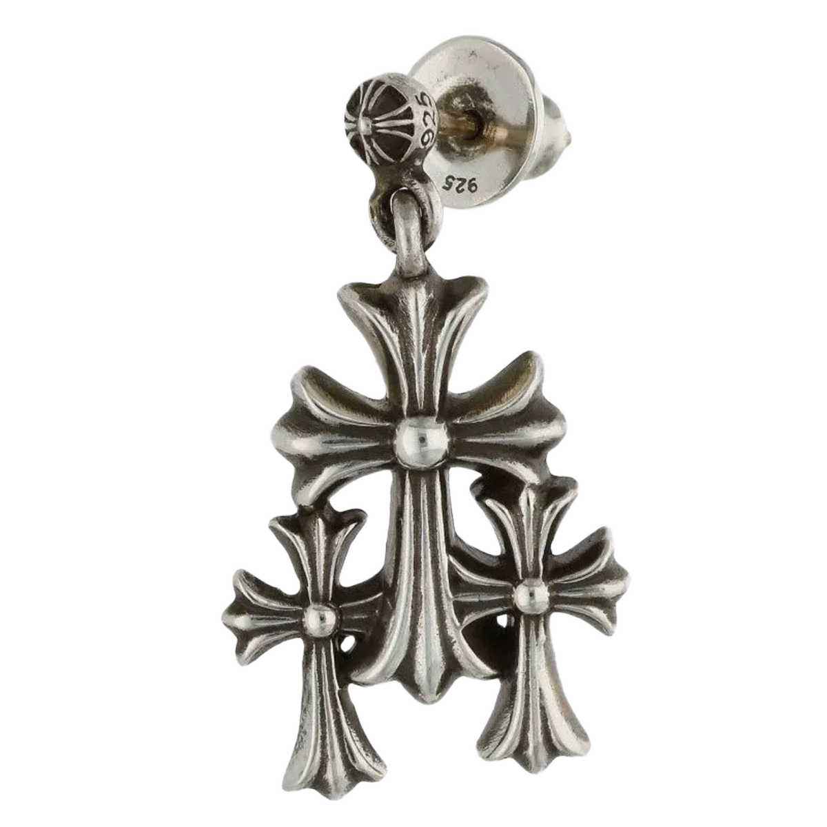 Chrome Hearts 'Silver' Triple Cross Earrings Set
