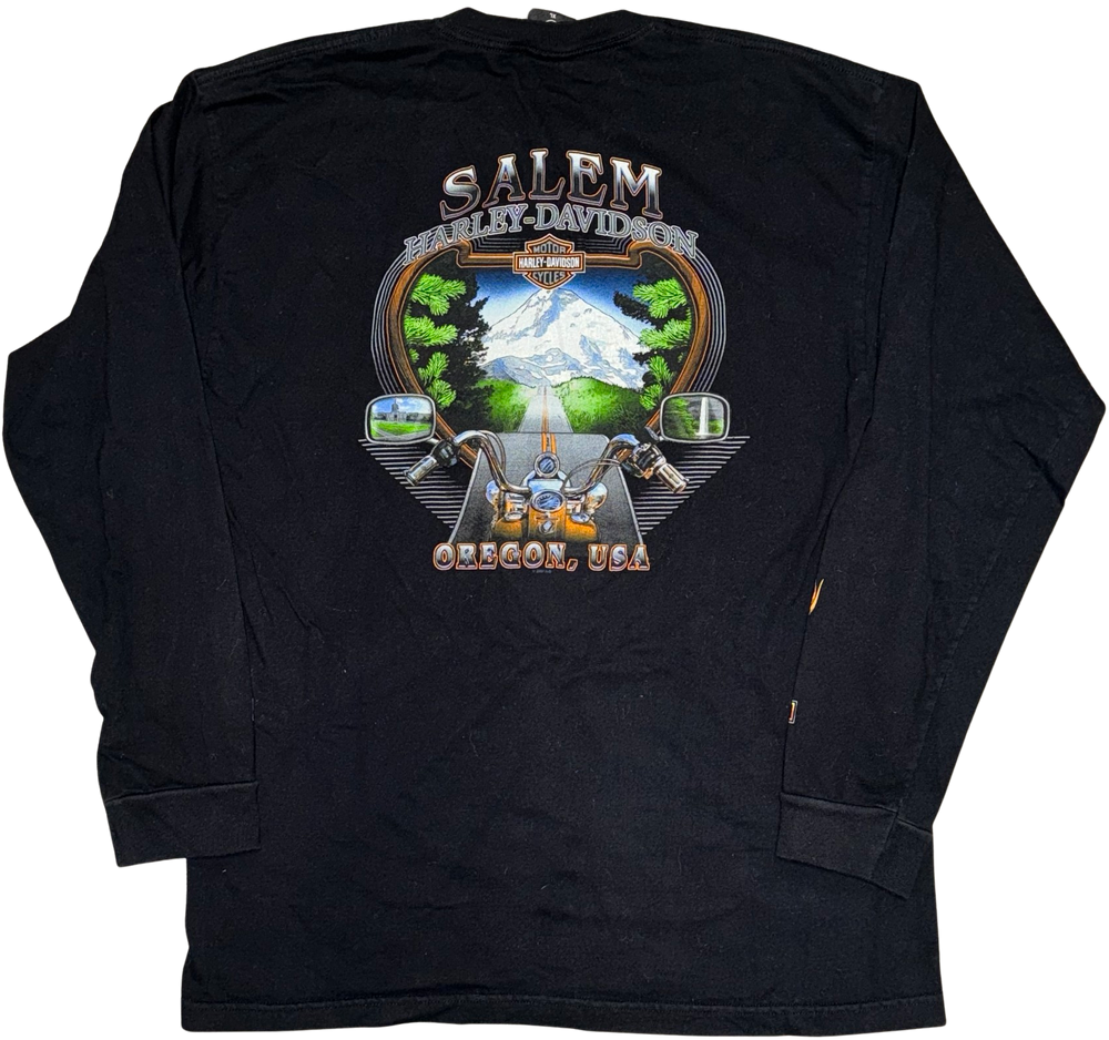 Harley Davidson 'Salem Oregon' Black Vintage Longsleeve Tee