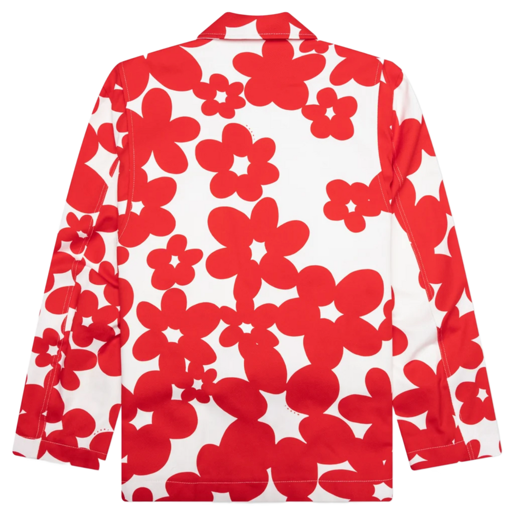Marni 'Red Dillies Flower Motif Gabardine Button up' Jacket