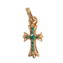 Chrome Hearts 22k Gold 'Emerald' Baby Fat Charm Pendant