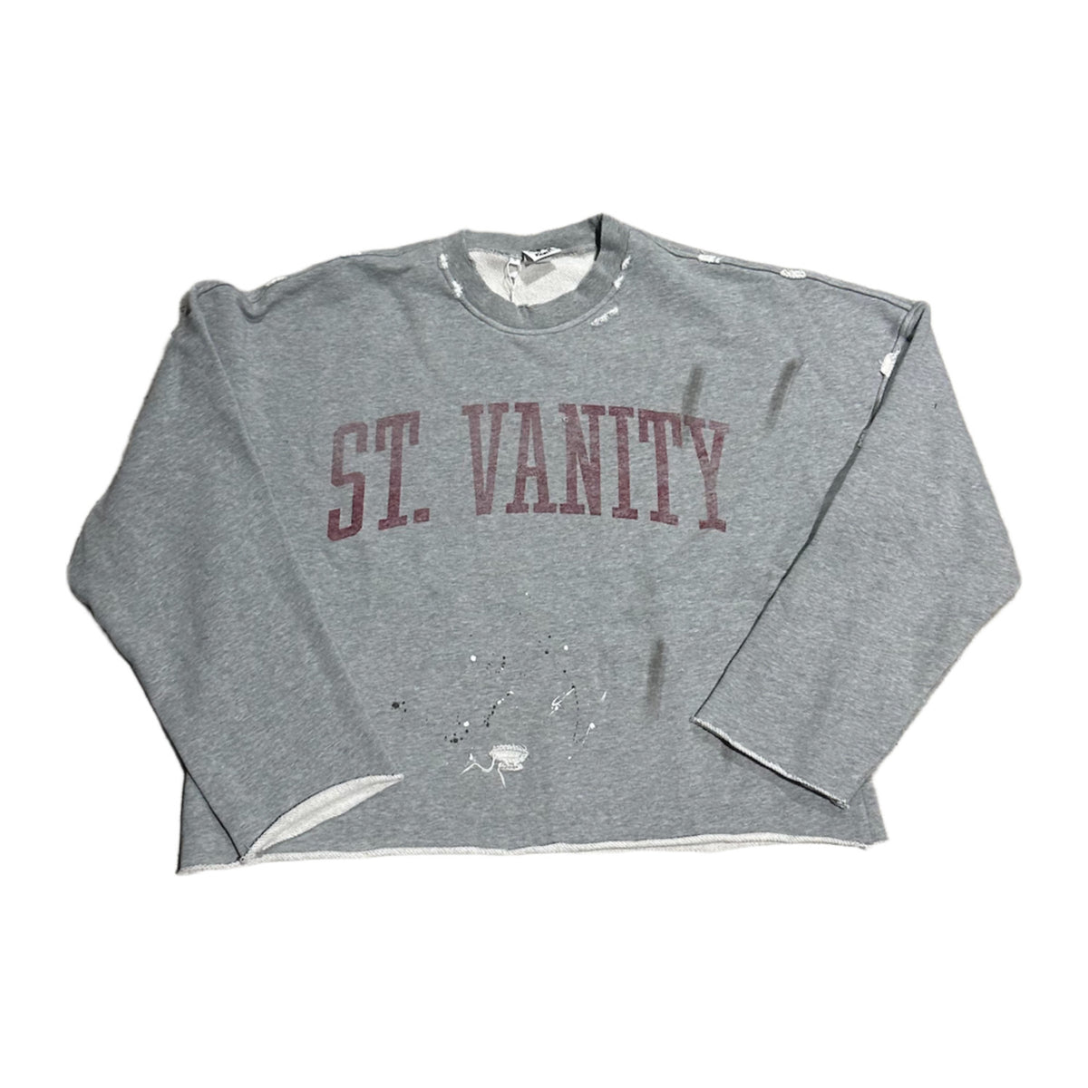 Saint Vanity 'Grey' Sun Devils Distressed Crewneck