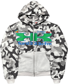Murd333r.fm x Greedy Unit 'White Camo' Zip Up Hoodie