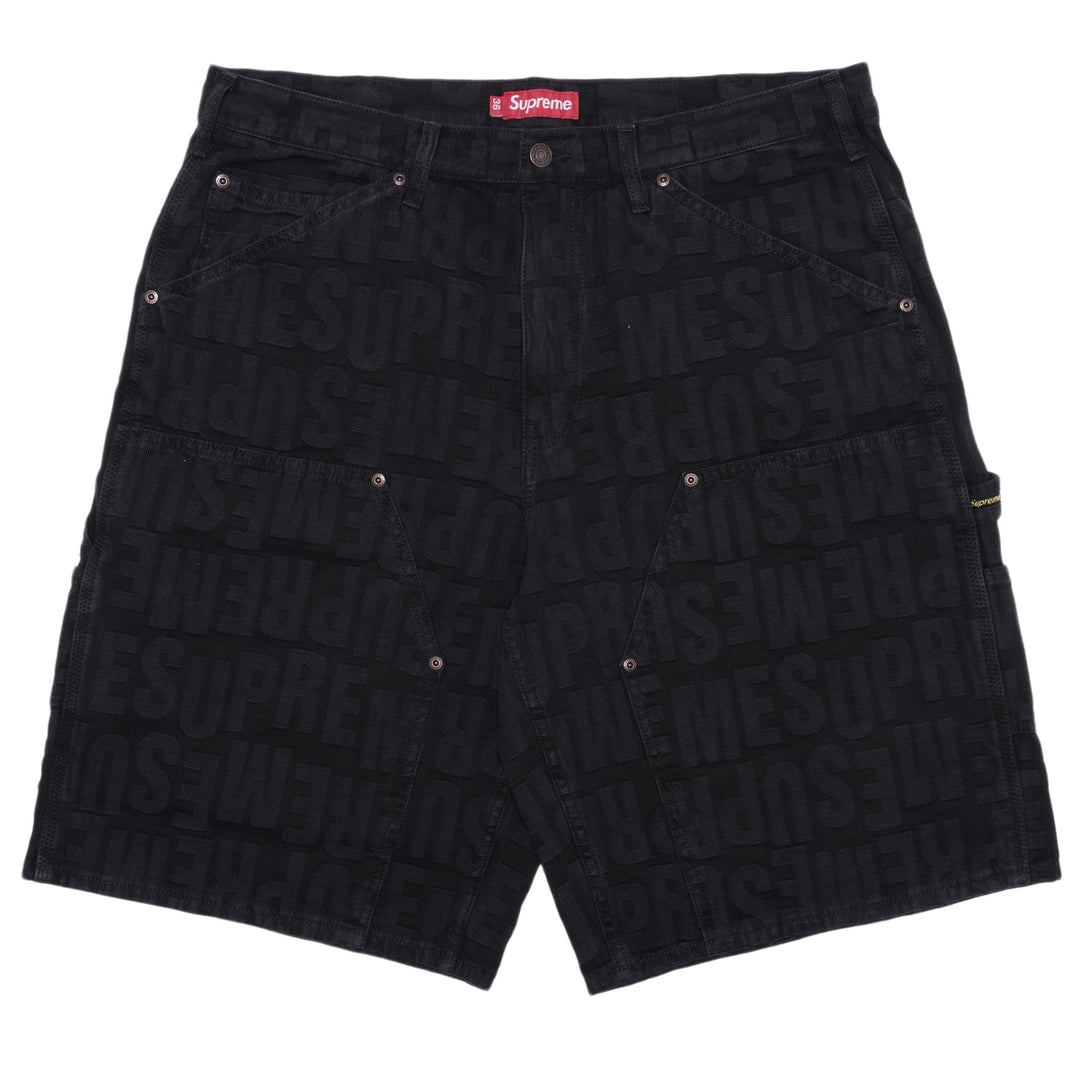 Supreme Repeat Jacquard Double Knee Denim Short Black