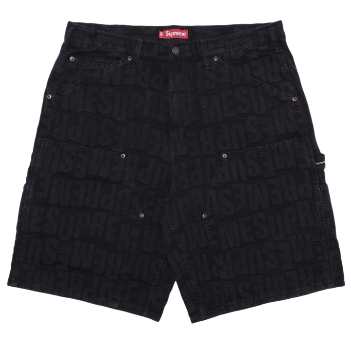 Supreme Repeat Jacquard Double Knee Denim Short Black