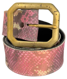 Purple Pink Brown Snake Print Belt