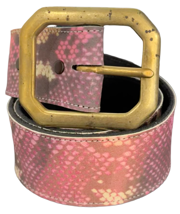 Purple Pink Brown Snake Print Belt