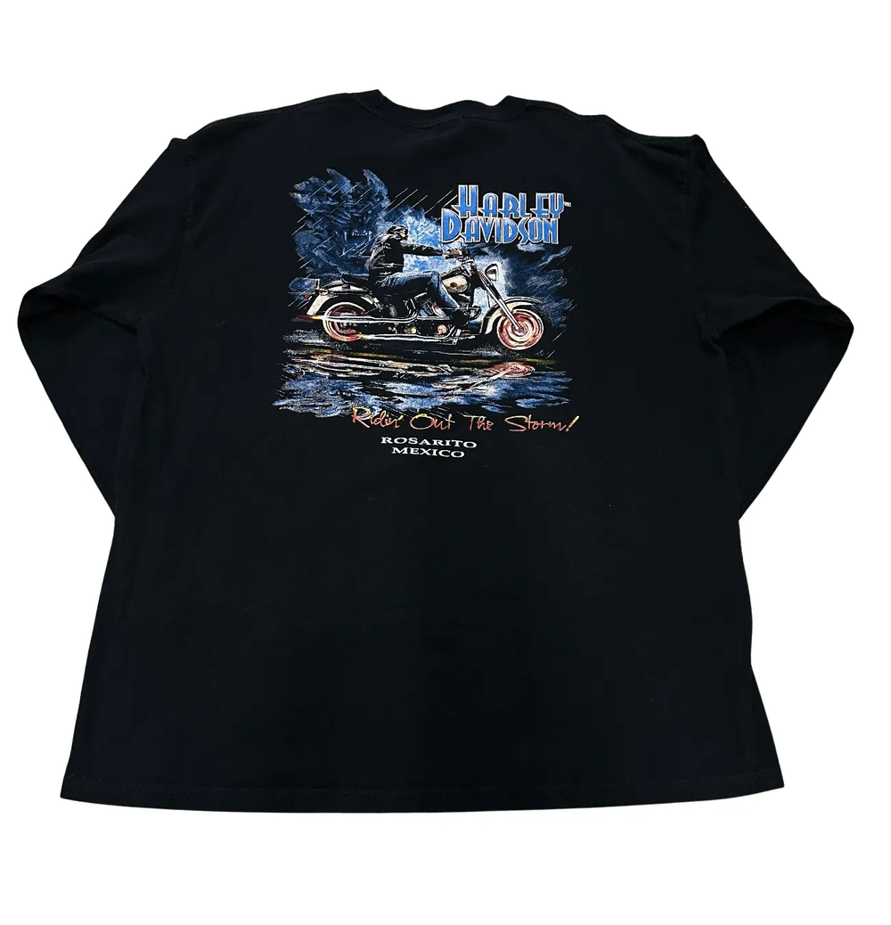 Harley Davidson 'NYC Flame Motor' Vintage Longsleeve 