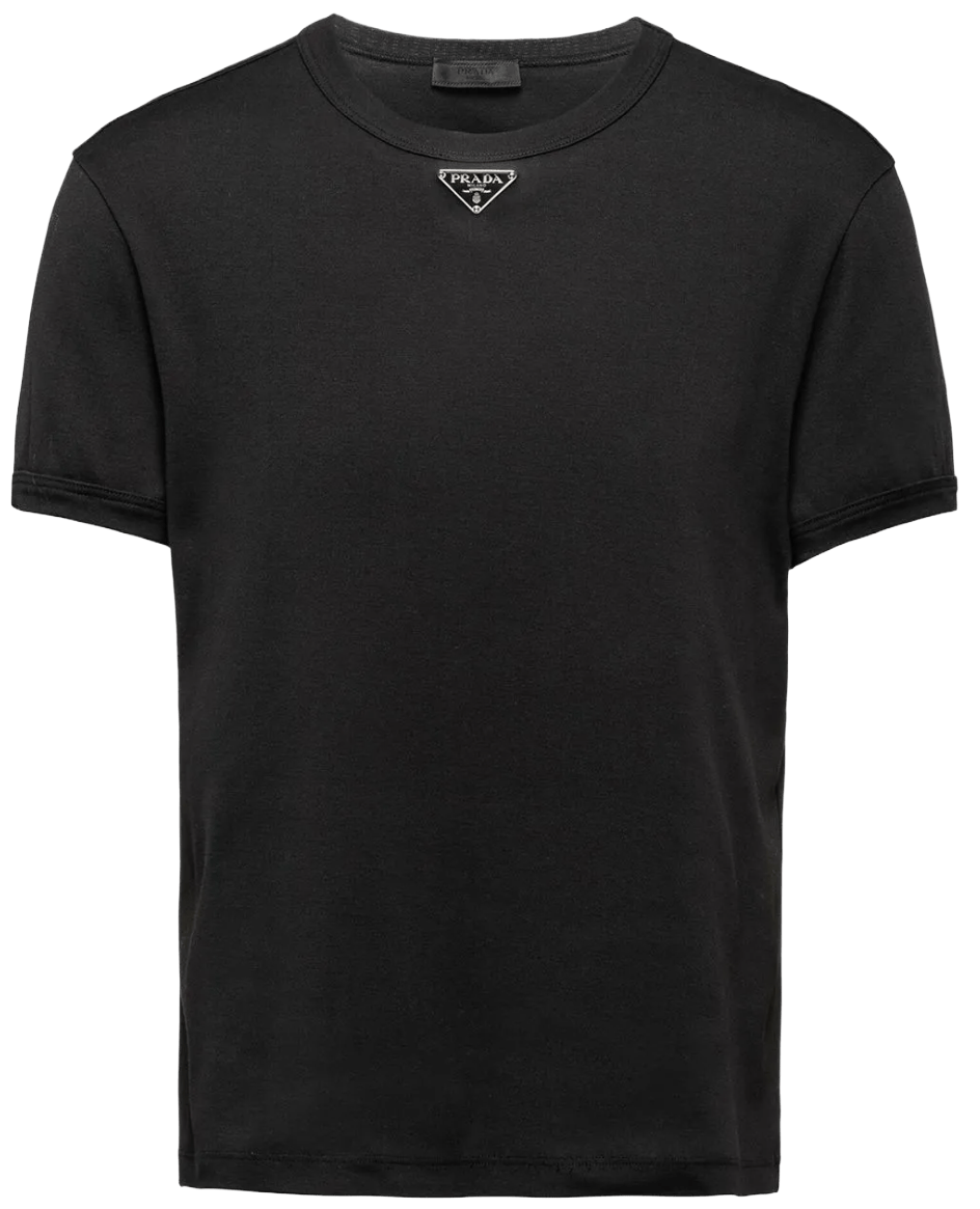 Prada 'Triangle Logo' Black T-Shirt