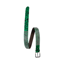 Bossi 'Silver on Green Paint' Studded Belt