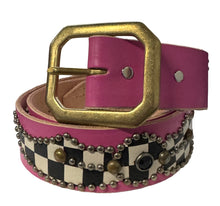 Studded 'Checkered' Pink Belt