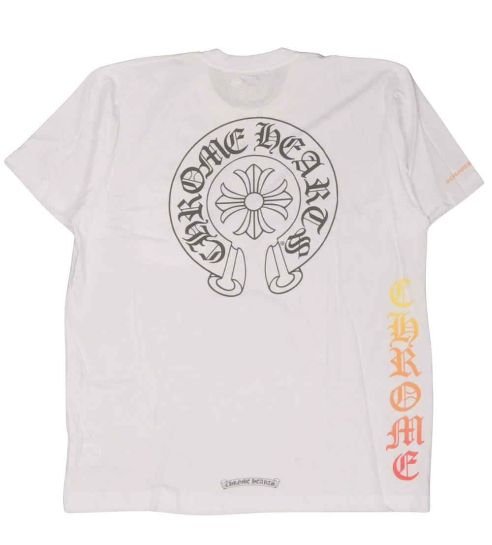 Chrome Hearts 'Collar Logo' Horseshoe Pocket Gradient Vertical Logo Tee