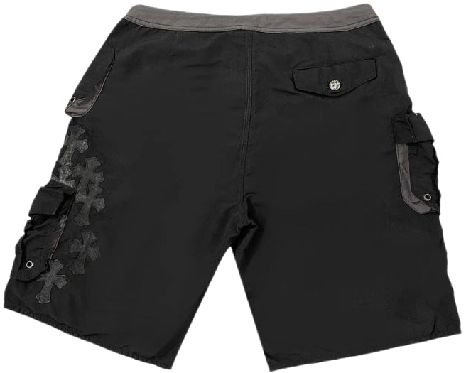 Chrome Hearts 'Black' Cross Patch Cargo Board Shorts