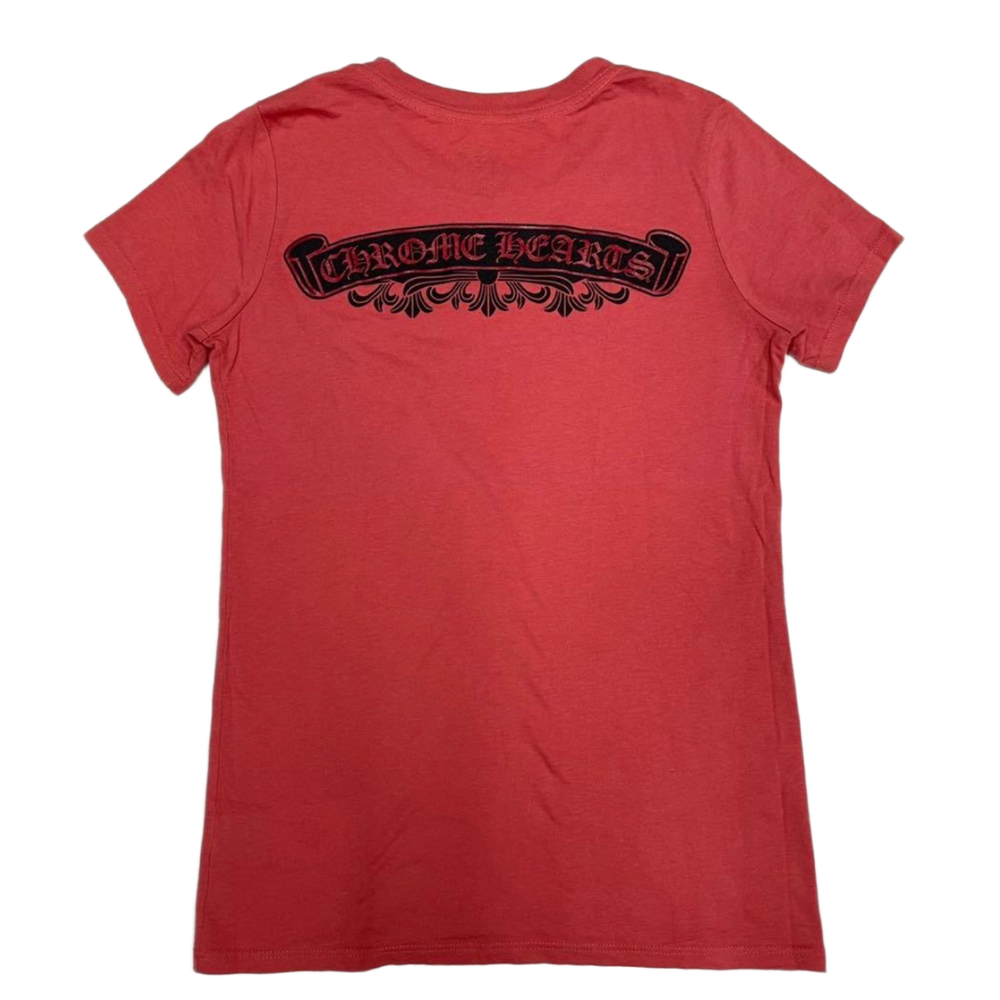 Chrome Hearts Women's 'Red' Vintage Scroll Floral Tee