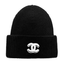 Chanel 'Black/Ecru' Cashmere Cloche Beanie
