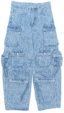 Takashi Murakami 'Flowers and Slulls' Jacquard Denim Cargo Pants