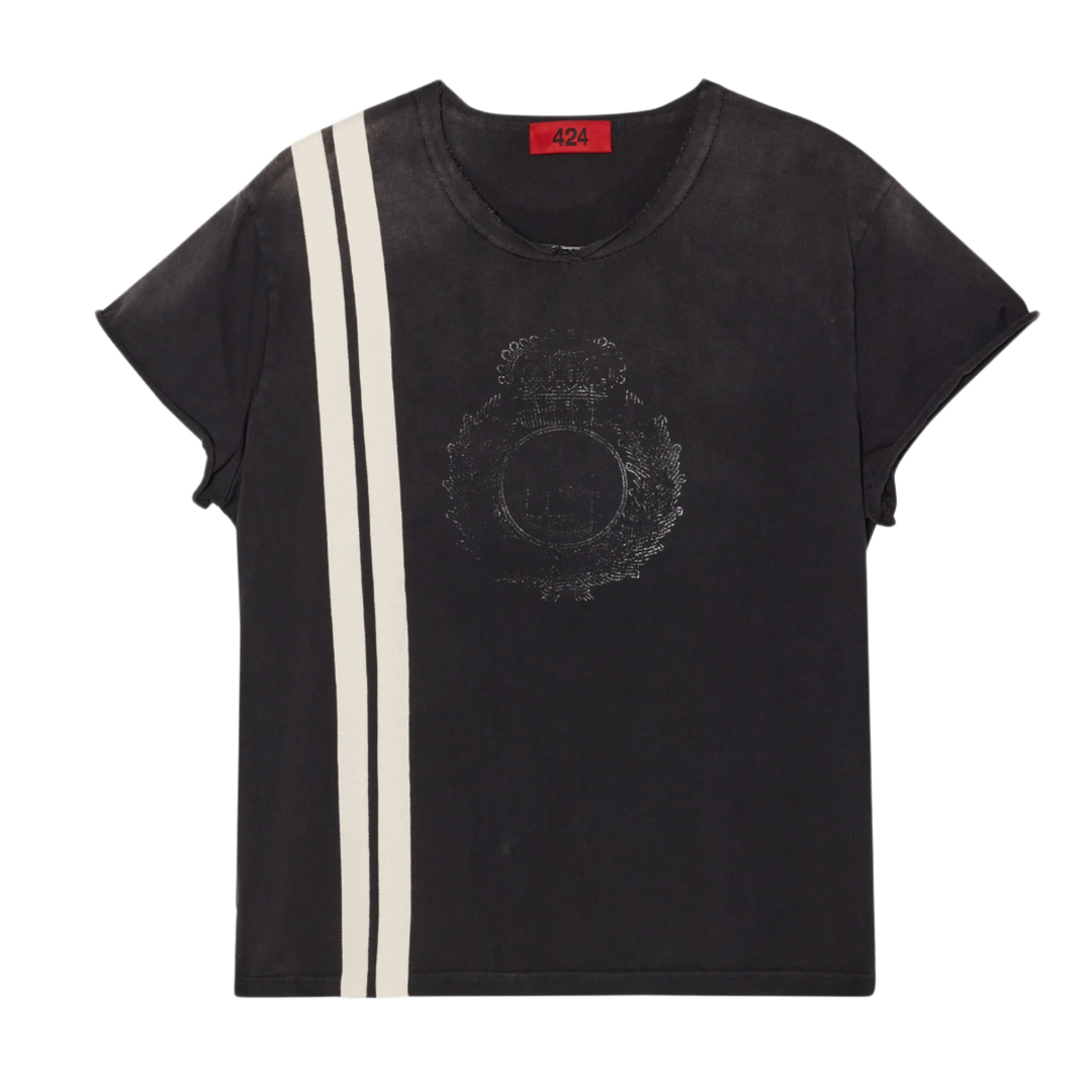 424 'Black' Crest Capped Thermal Tee