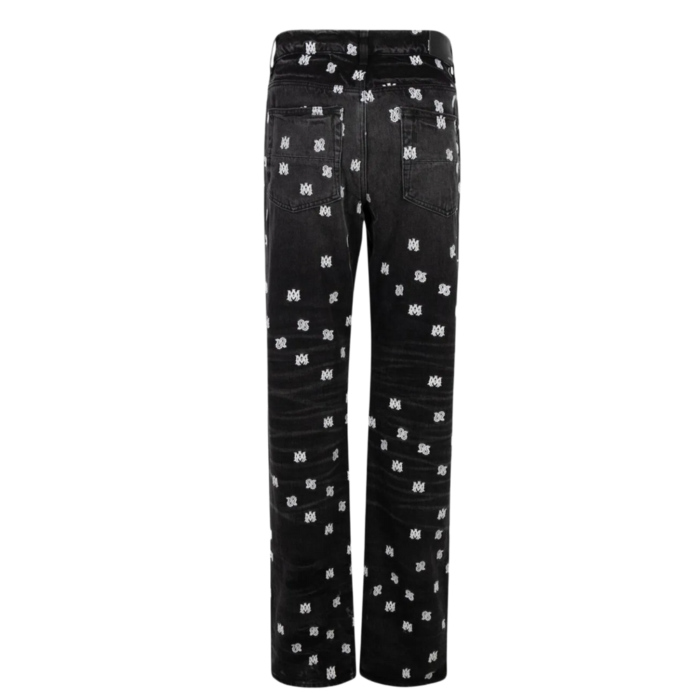 Amiri MA Paisley Emblem Black Straight Jeans