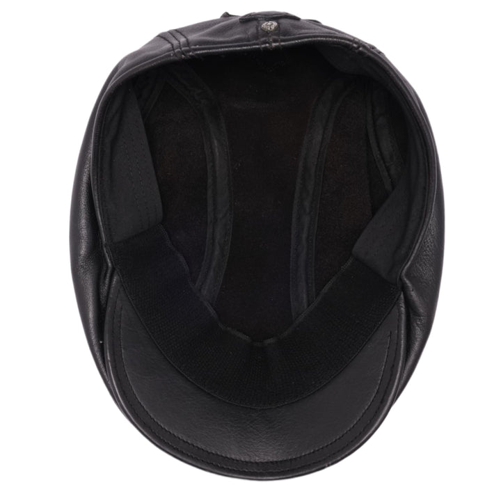Chrome Hearts 'Cross Patch' Black Leather Driving Cap