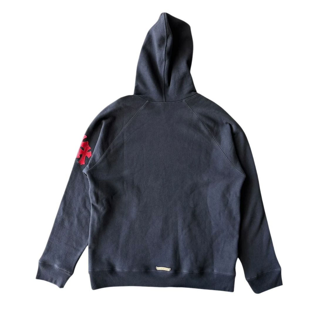 Chrome Hearts 'Red Paper Jam' Shoulder Cross Navy Hoodie