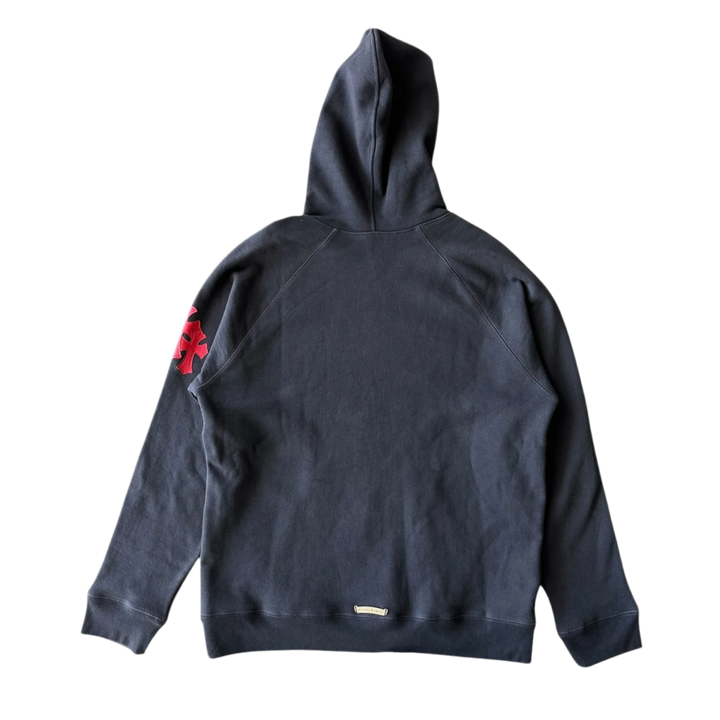 Chrome Hearts 'Red Paper Jam' Shoulder Cross Navy Hoodie