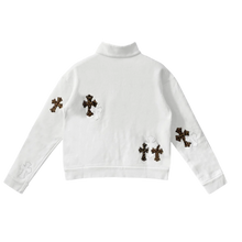 Chrome Hearts 'Leopard Cross Patch' White Quarter Zip