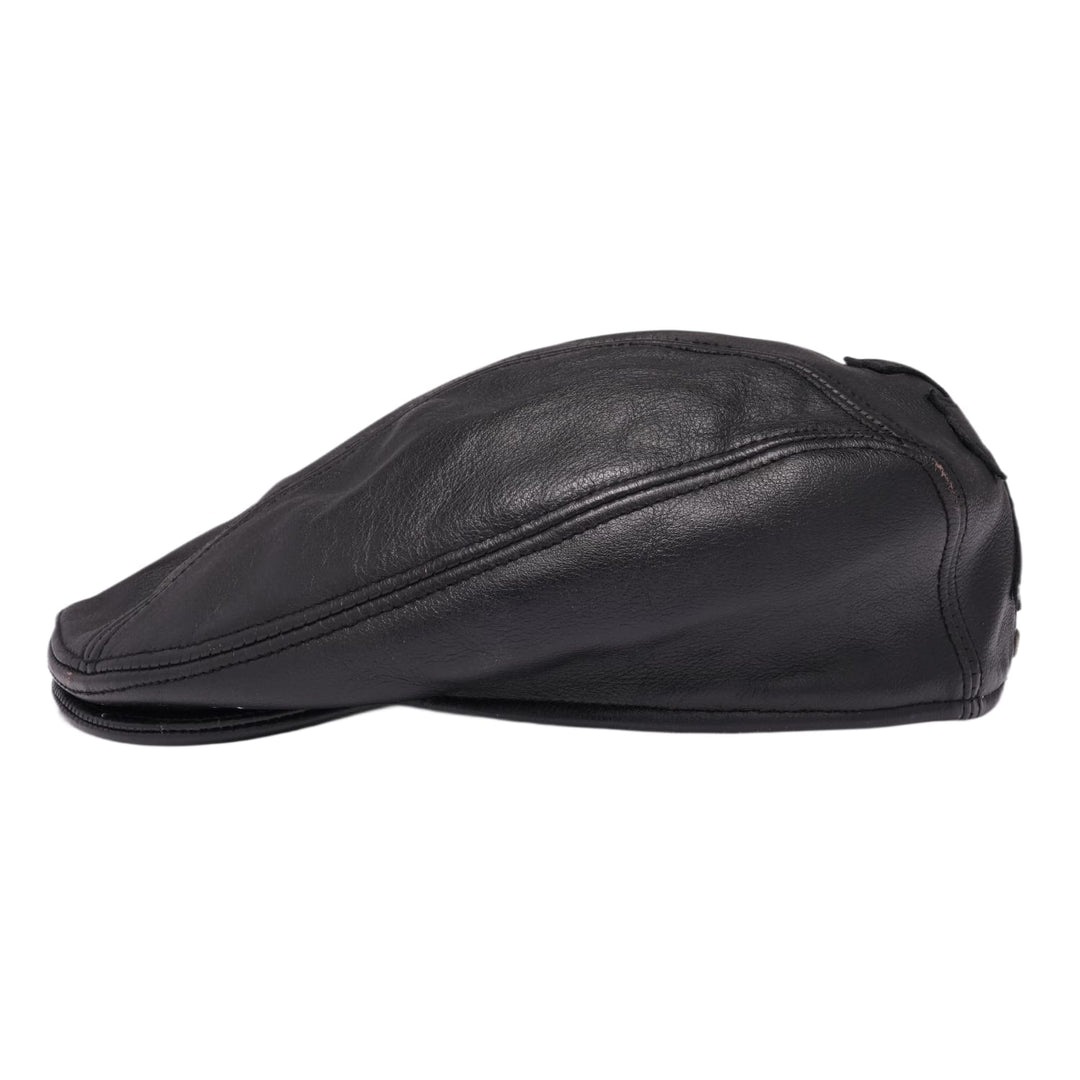 Chrome Hearts 'Cross Patch' Black Leather Driving Cap