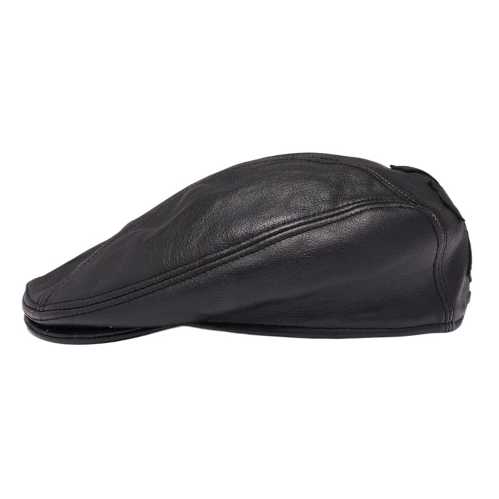 Chrome Hearts 'Cross Patch' Black Leather Driving Cap