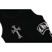 Chrome Hearts Vintage Women's 'Black' Studded Cross T Bar Tank Top