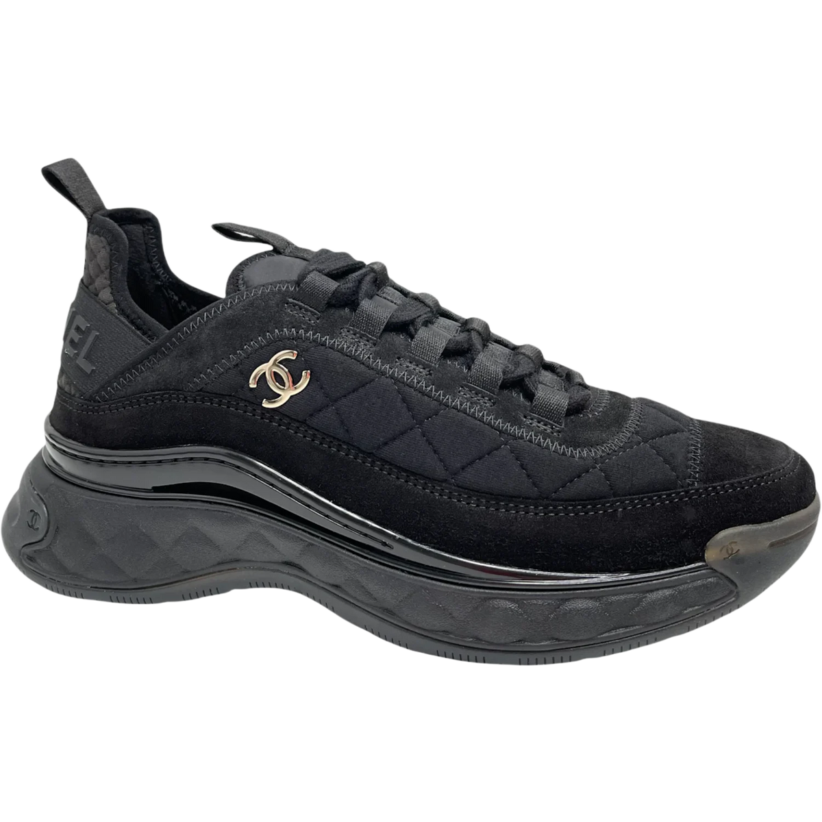 Chanel '21k' Black Fabric & Suede Calfskin Sneaker