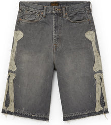 Kapital 'Bone' Black Denim Shorts