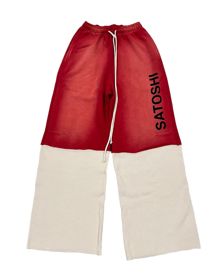 Satoshi Nakamoto 'Red' Double Layered Sweatpants