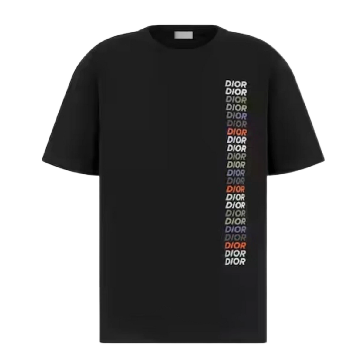 Dior 'Black' Vertical Multi Logo Tee